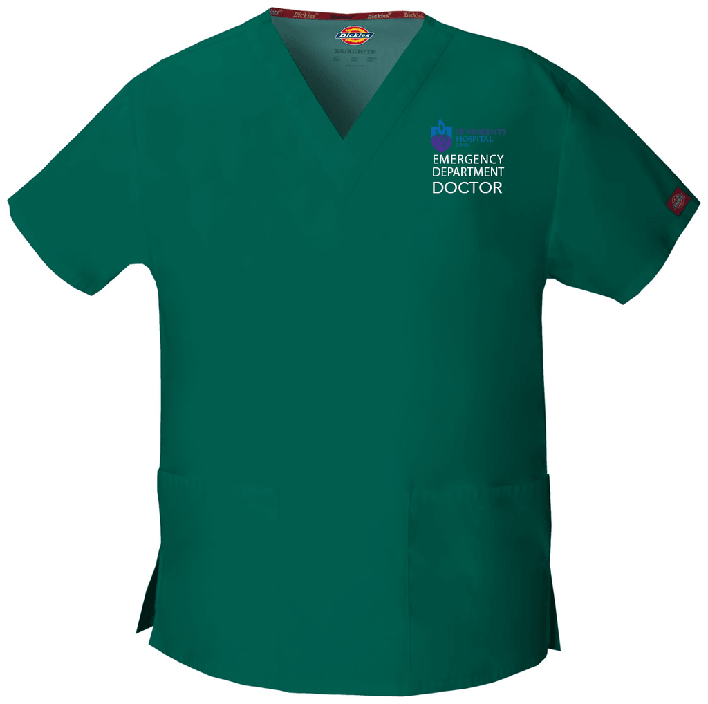 86706 St Vincents Emergency Dickies Dickies EDS Signature Classic Womens V-Neck Scrub Top,Infectious Clothing Company