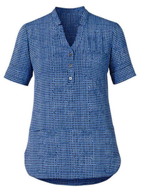 CAT9R9 NNT Women's Pixel Print Antibacterial Short Sleeve Tunic,Infectious Clothing Company