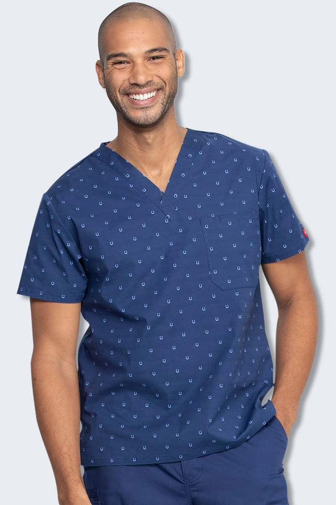 DK725 Dickies Mens Lucky U Print Scrub Top,Infectious Clothing Company