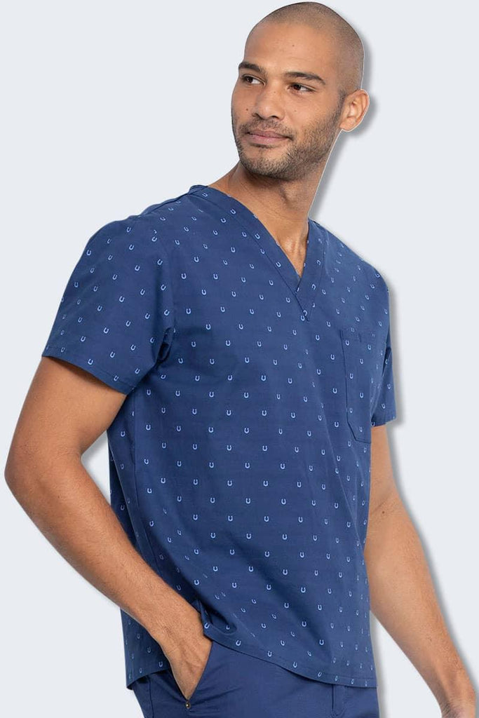 DK725 Dickies Mens Lucky U Print Scrub Top,Infectious Clothing Company