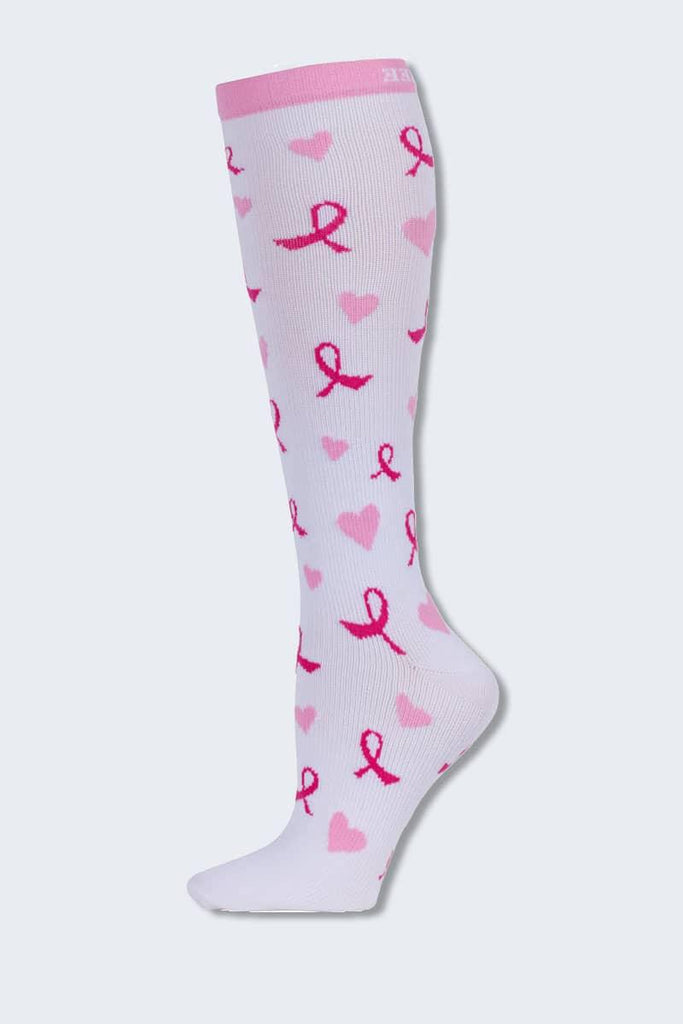 Cherokee Women's 8-12mmHg Support Socks Heartfelt Ribbons,Infectious Clothing Company