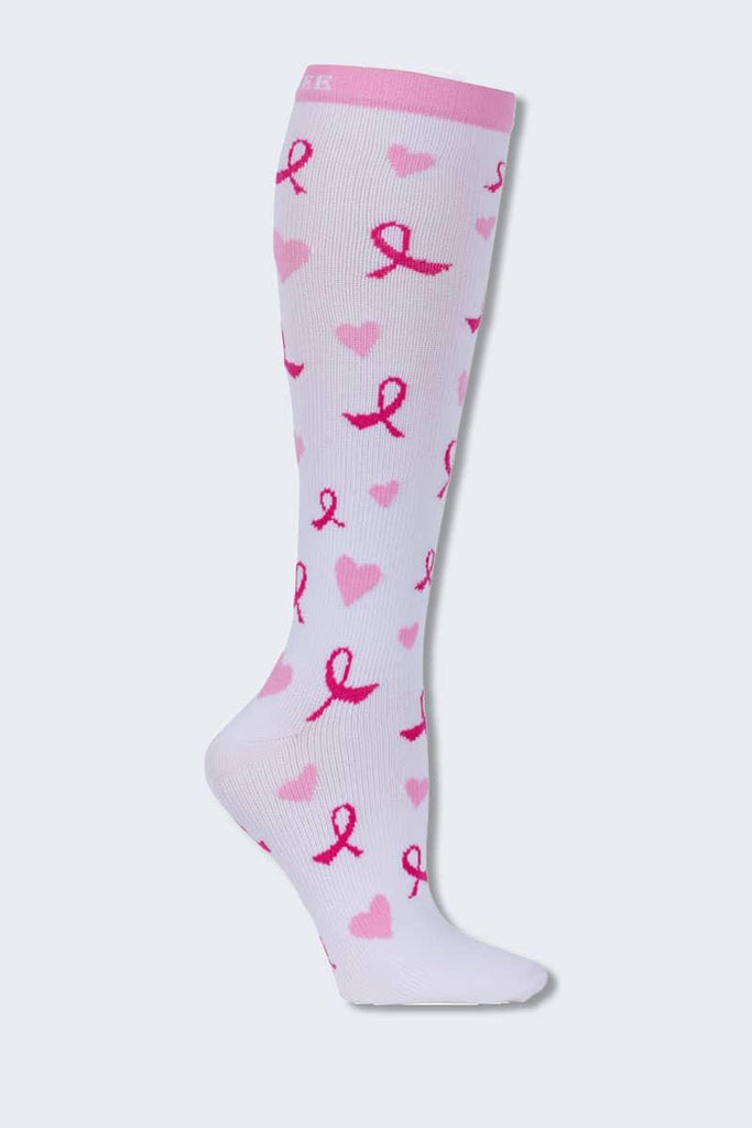 Cherokee Women's 8-12mmHg Support Socks Heartfelt Ribbons,Infectious Clothing Company