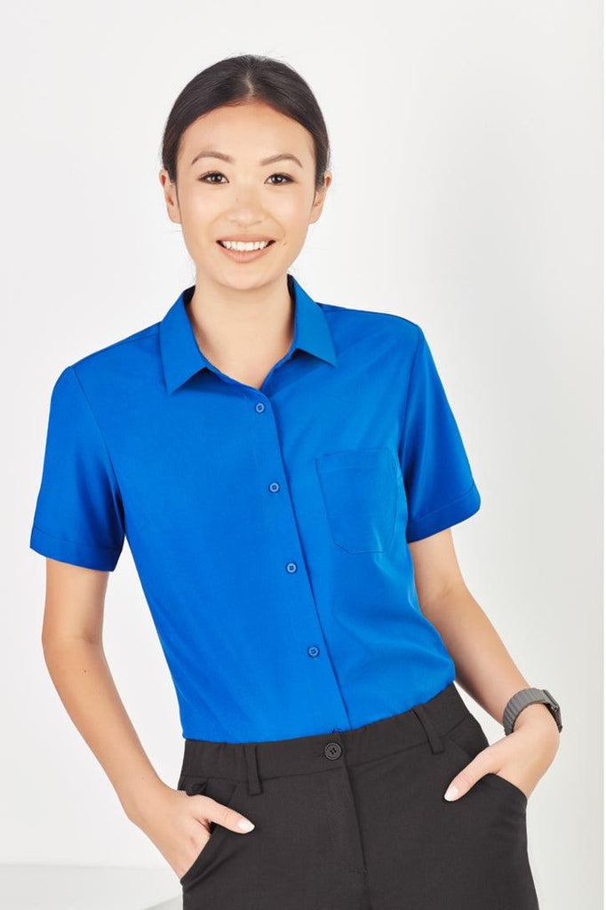 CS947LS Biz Care Womens Easy Stretch Short Sleeve Shirt,Infectious Clothing Company