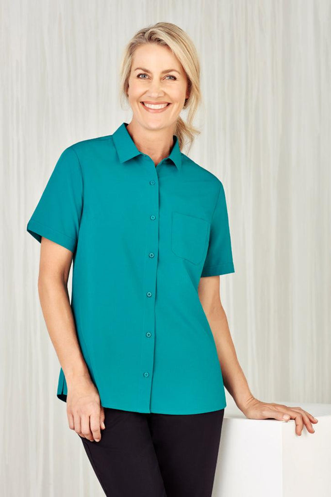 CS947LS Biz Care Womens Easy Stretch Short Sleeve Shirt,Infectious Clothing Company