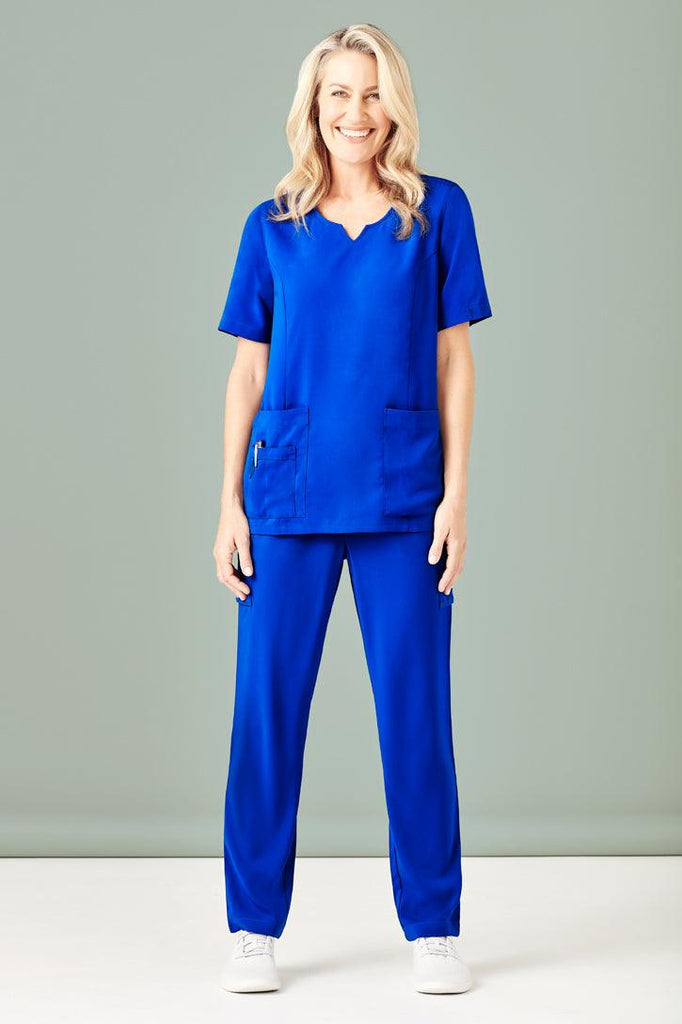 CST942LS Biz Care Womens Tailored Fit Round Neck Scrub Top,Infectious Clothing Company