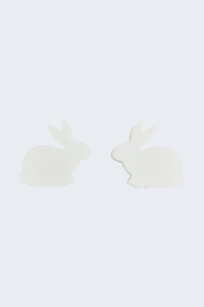 White Marshmallow Bunny Earrings,Infectious Clothing Company
