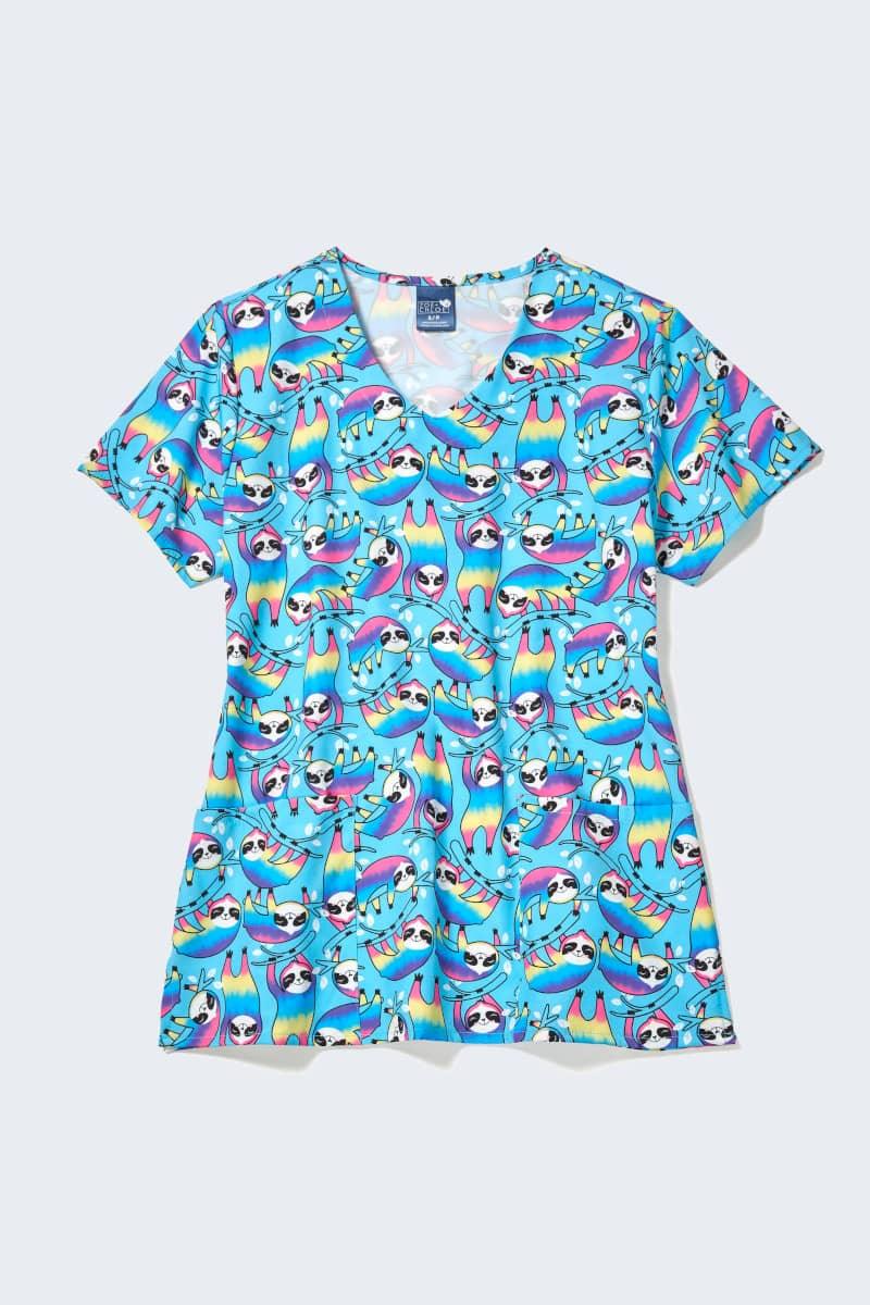 Z12213 Chillax Max Women's Print Scrub Top,Infectious Clothing Company