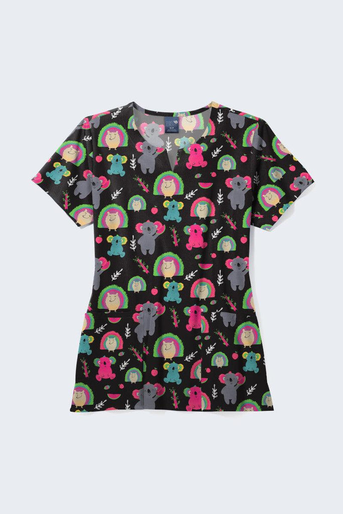Z16213 Spikey Mikey Women's Print Scrub Top,Infectious Clothing Company