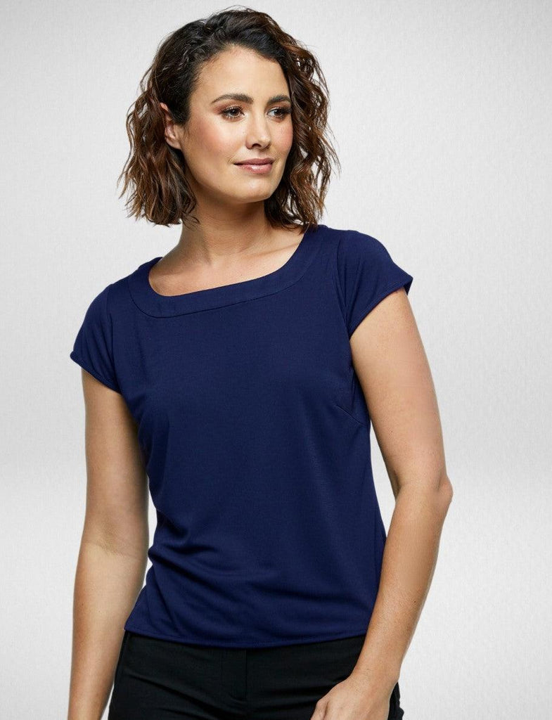 6053C89 Corporate Reflections Caprice Cap Sleeve Fitted Blouse,Infectious Clothing Company