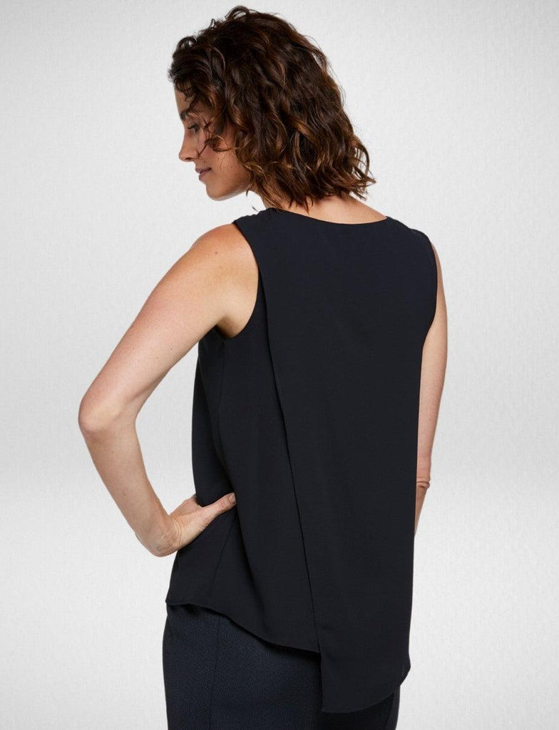6051N81 Corporate Reflections Harmony Asymmetric Back Sleeveless Blouse,Infectious Clothing Company