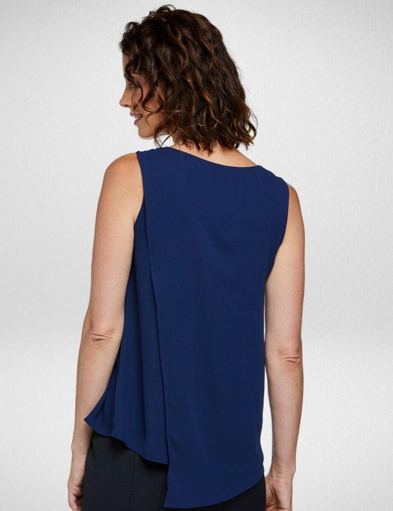6051N81 Corporate Reflections Harmony Asymmetric Back Sleeveless Blouse,Infectious Clothing Company